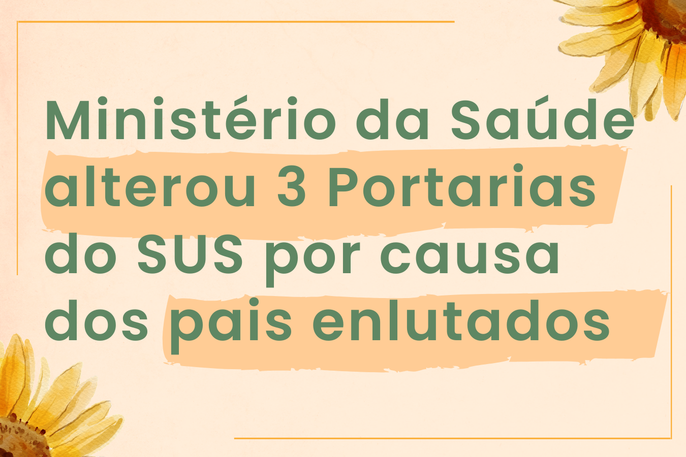 Ministério da Saúde alteou 3 Portarias do SUS por causa dos pais enlutados